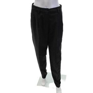 Antonio Fusco Womens Wool Pocketed Pleated Cuffed Ankle Pants Gray Size 48